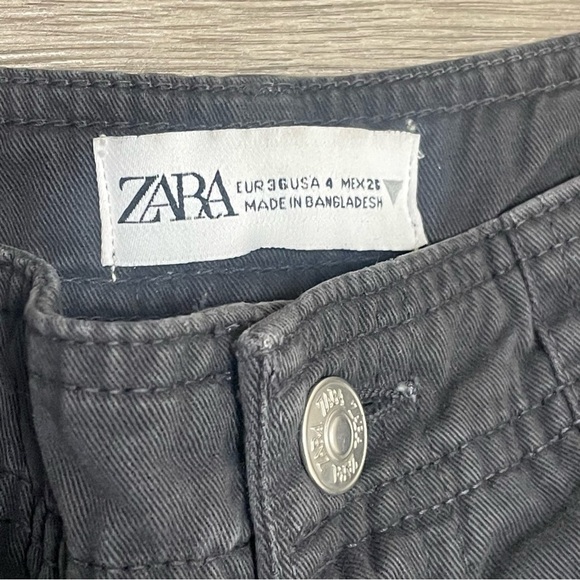 Zara Women's Multi Pocket Cargo High Waist Pants Straight Leg Size 4 Gray - Picture 4 of 9